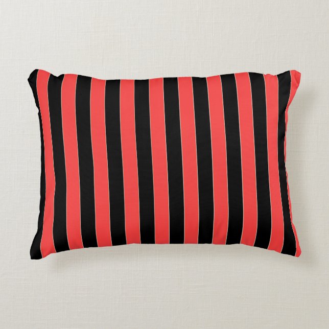 Almofada Decorativa Stripes Negras Vermelhas (Frente)