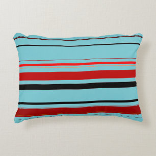 Almofada Decorativa Stripes Vermelhas Azuis Marrons