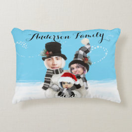 Almofada Decorativa Sua família como homens de neve