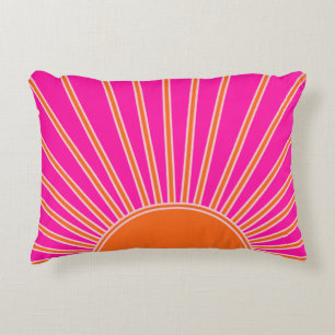Almofada Decorativa Sun Sunrise Hot Pink E Orange Preppy Sunshor