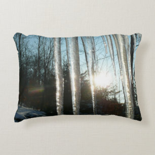 Almofada Decorativa Sunrise Através De Ícicletas Winter Nature Fotog