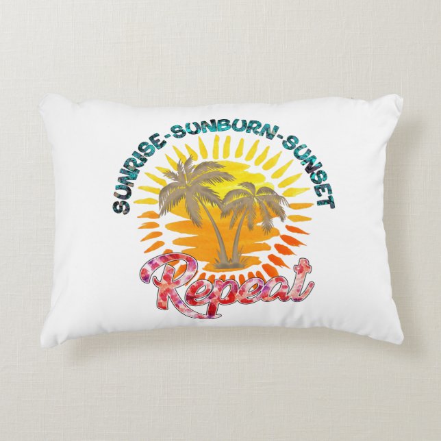 Almofada Decorativa Sunrise-Sunset-Repetir | Palmeiras ouros (Frente)