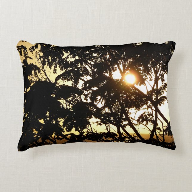 Almofada Decorativa Sunset Through Tres I Fotografia Tropical (Frente)