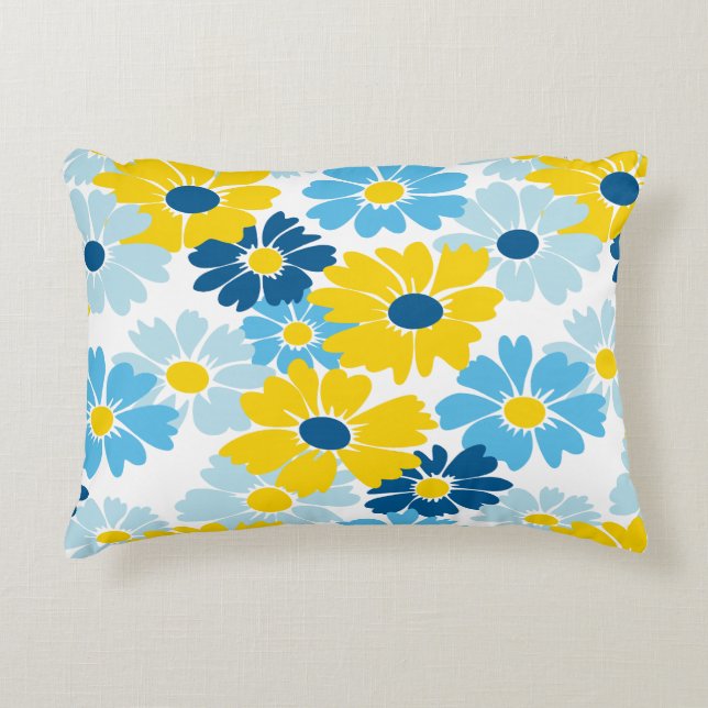 Almofada Decorativa Sunshine Blue Sky Daisy Blooming (Frente)
