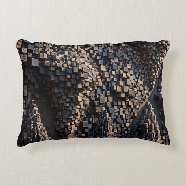 Almofada Decorativa Super Micro Cubo Extrudado Mosaico 3D (Frente)