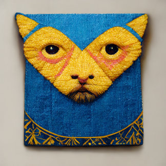 Almofada Decorativa Surrealismo de gato vintage Tapeçaria design ucran