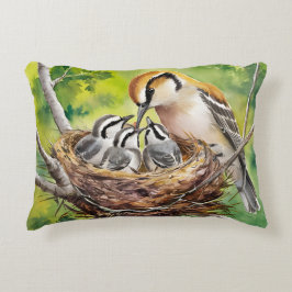Almofada Decorativa Sweet bird nest painting