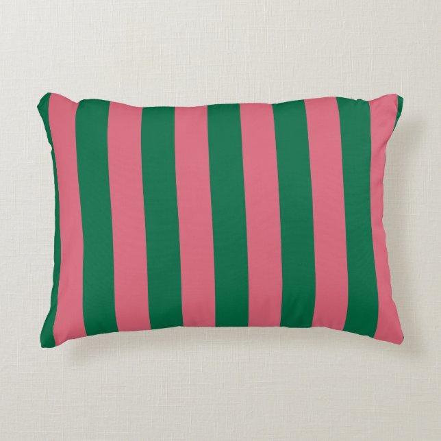 Almofada Decorativa Sweetheart Pickle Green Stripe Rosa (Frente)