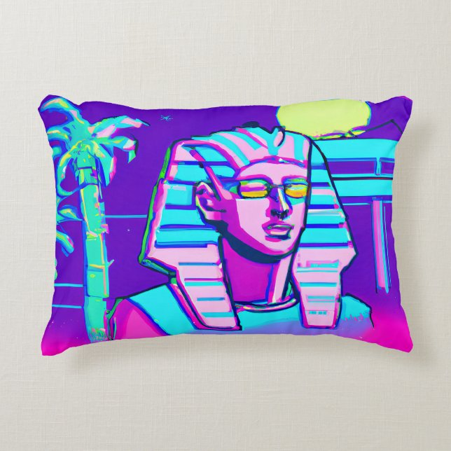 Almofada Decorativa Synthwave Pharaoh (Frente)