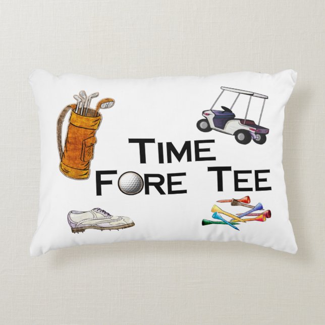 Almofada Decorativa T dianteiro Golfing do tempo (Frente)