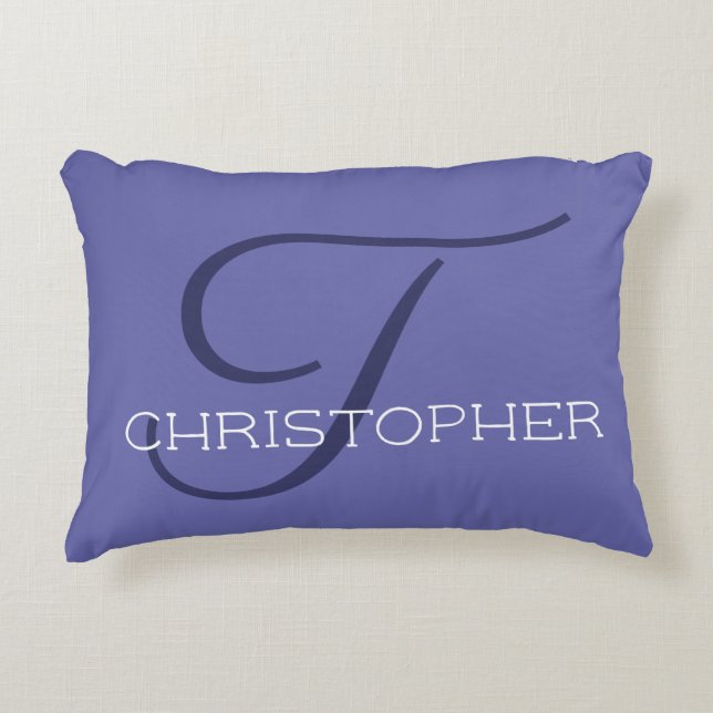 Almofada Decorativa T Nome Elegante de Caligrafia Inicial (Frente)