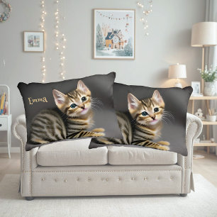 Almofada Decorativa Tábua fofa, fofa, gatinha, personalizável