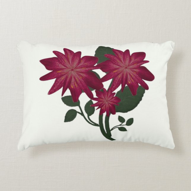 Almofada Decorativa Tapete com design floral Rosa Intenso (Frente)