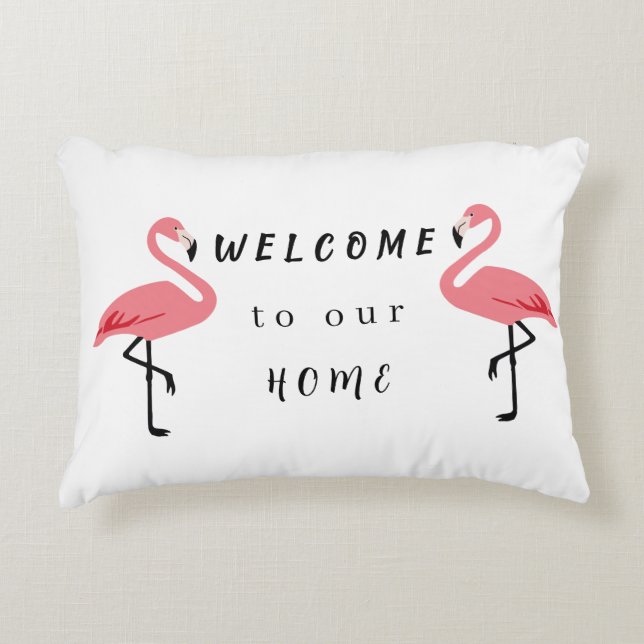 Almofada Decorativa tapete de coco flamingo (Frente)