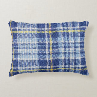 Almofada Decorativa Tartan Amarelo Azul: Xadrez Moda