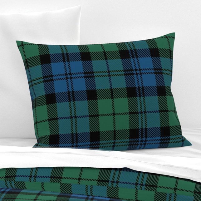 Almofada Decorativa Tartan Xadrez Clan Campbell Green Blue Check (Rustic Plaid Farmhouse Campbell Tartan Pillow)