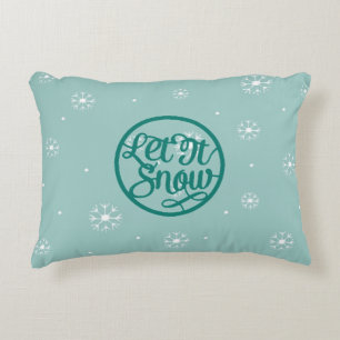 Almofada Decorativa Teal Deixe-O Neve Acento Travesseiro