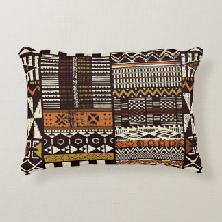 Almofada Decorativa Tecido africano tribal, colheita abstrato.