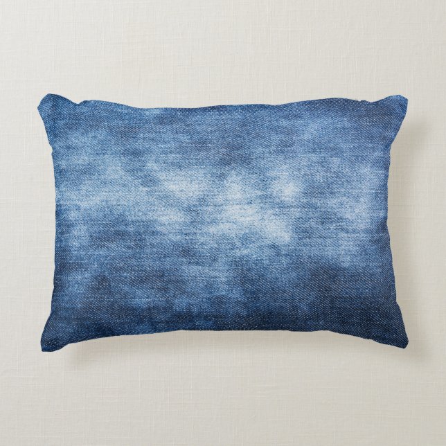 Almofada Decorativa tecido denim vestido, fundo texturizado. (Frente)
