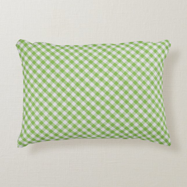 Almofada Decorativa Tecido verde com verificação: textura fechada. (Frente)