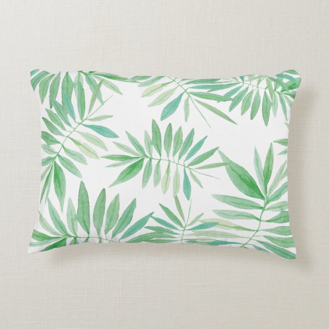 Almofada Decorativa Tempestade tropical da samambaia da palma (Verso)
