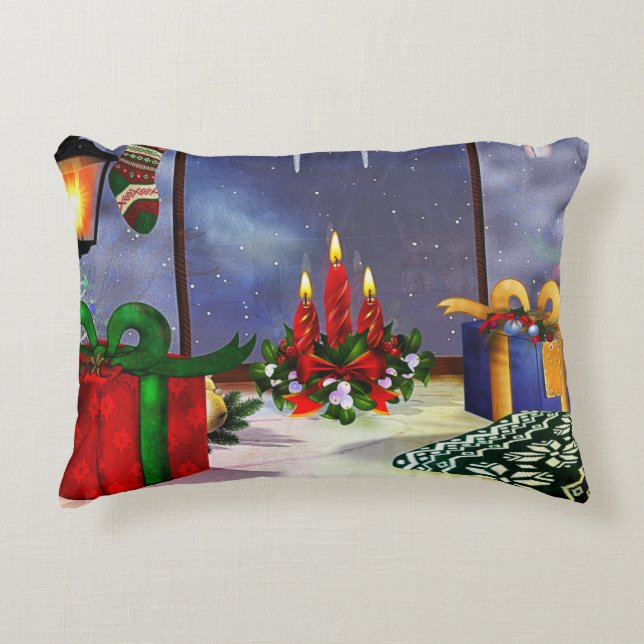 Almofada Decorativa Tempo do Yule Reflexões HOLIDAY (Frente)