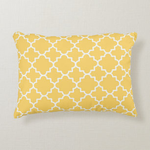 Almofada Decorativa Teste padrão amarelo de Quatrefoil