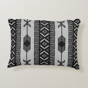 Almofada Decorativa Teste padrão asteca preto e branco a sudoeste