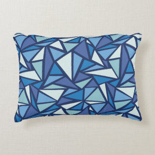 Almofada Decorativa Teste padrão azul abstrato de Crsytal do gelo