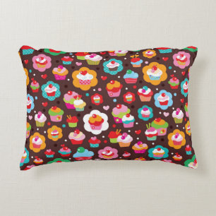 Almofada Decorativa Teste padrão bonito do bolo do copo