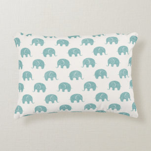 Almofada Decorativa Teste padrão bonito do elefante da cerceta