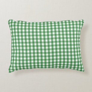 Almofada Decorativa Teste padrão branco verde da verificação do