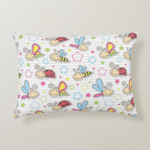 Almofada Decorativa teste padrão com insetos