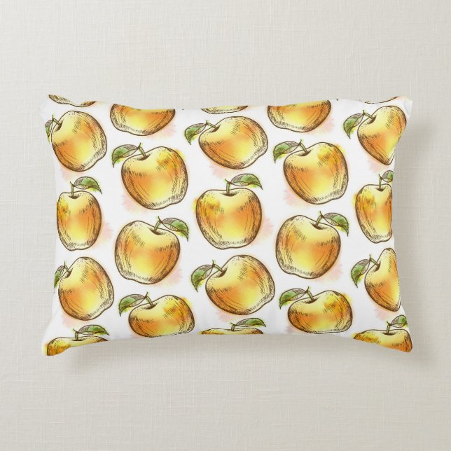 Almofada Decorativa Teste padrão com maçã amarela (Frente)