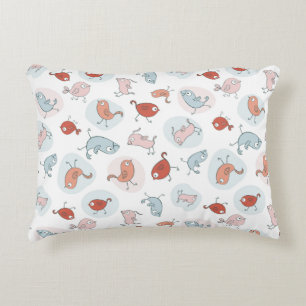 Almofada Decorativa teste padrão com pássaros dos desenhos animados