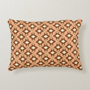 Almofada Decorativa Teste padrão, coral e Brown do papel de parede do