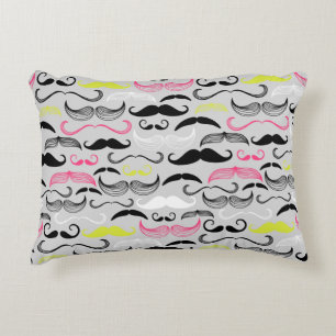 Almofada Decorativa Teste padrão do bigode, estilo retro