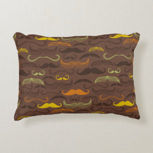 Almofada Decorativa Teste padrão do bigode, estilo retro 5