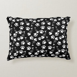 Almofada Decorativa teste padrão do impressão do gato do osso de