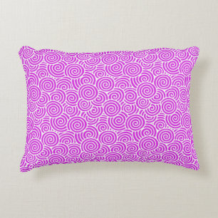Almofada Decorativa Teste padrão do redemoinho do japonês - rosa e