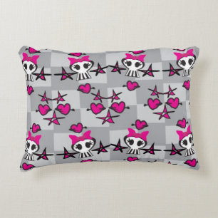 Almofada Decorativa Teste padrão dos crânios de Emo