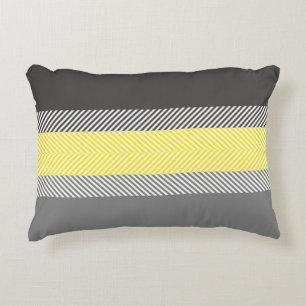 Almofada Decorativa Teste padrão geométrico amarelo & cinzento moder