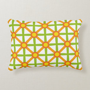 Almofada Decorativa Teste padrão verde & amarelo alaranjado inspirado