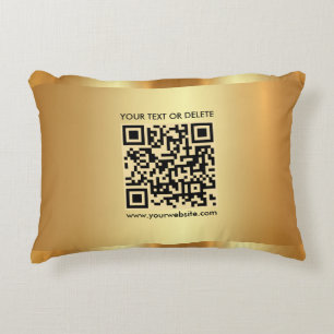 Almofada Decorativa Texto de Código QR Personalizado do Modelo Elegant