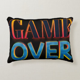 Almofada Decorativa Texto “GAME OVER” em negrito e vermelho