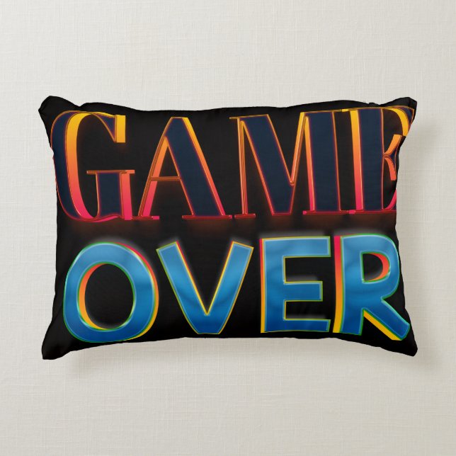 Almofada Decorativa Texto “GAME OVER” em negrito e vermelho (Frente)