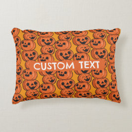 Almofada Decorativa Texto Personalizado Abóbora Feliz Halloween Person