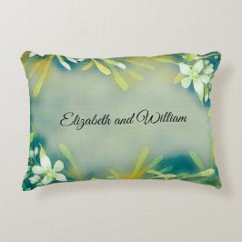 Almofada Decorativa Texto personalizável das plantas tropicais da cinz