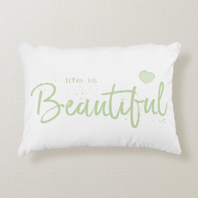 Almofada Decorativa Texto verde-bonito-verde-vida (Frente)