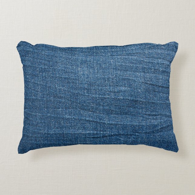 Almofada Decorativa Textura Blue Denim: Jeans Clássicos. (Frente)